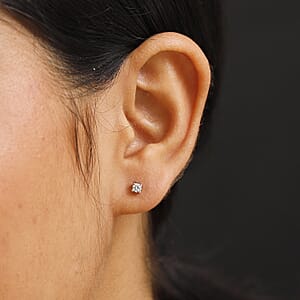 Luxuriant Lab Grown Diamond E-F VS 0.50 ctw Stud Earrings in Platinum Over Sterling Silver