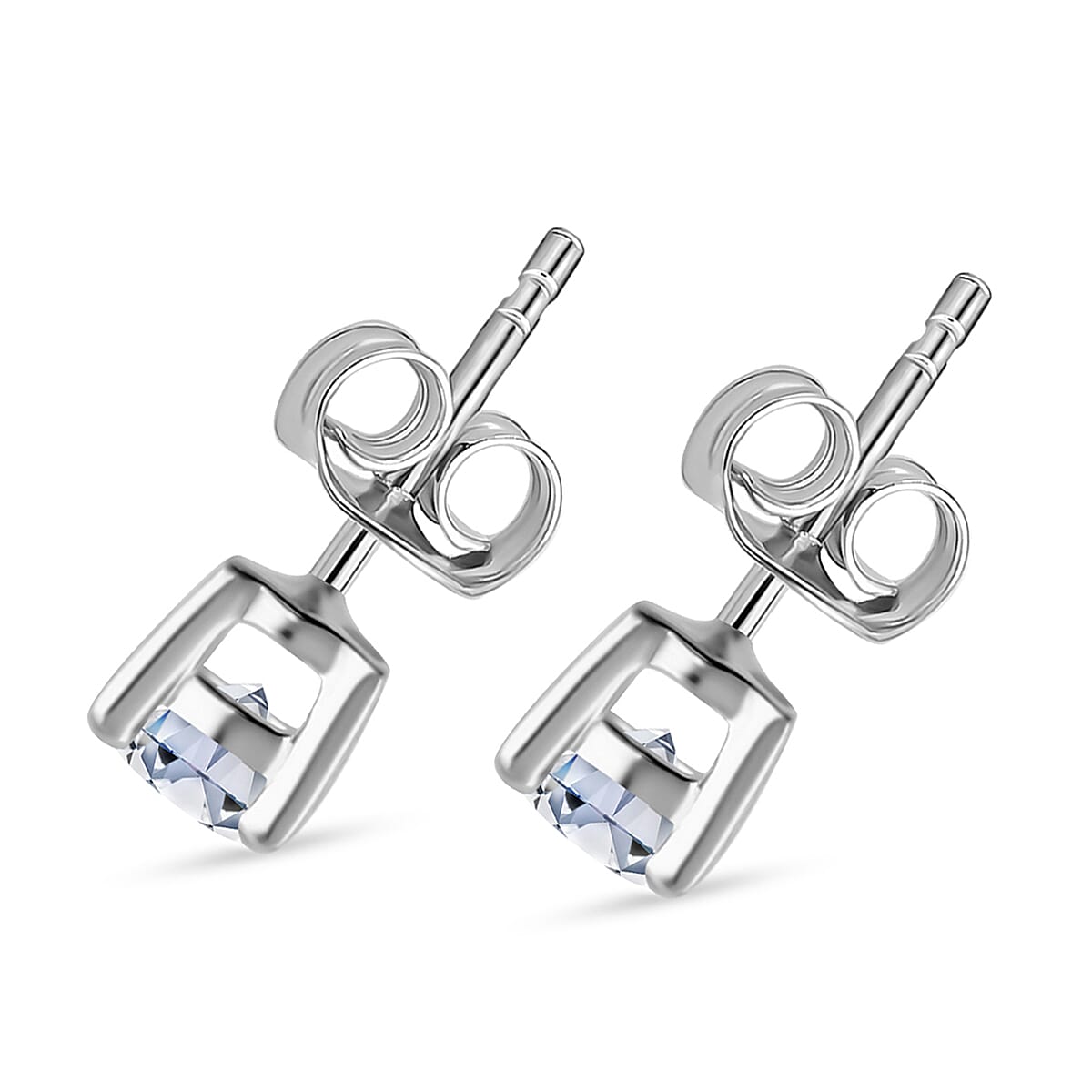 Luxuriant Lab Grown Diamond E-F VS 0.50 ctw Stud Earrings in Platinum Over Sterling Silver image number 3