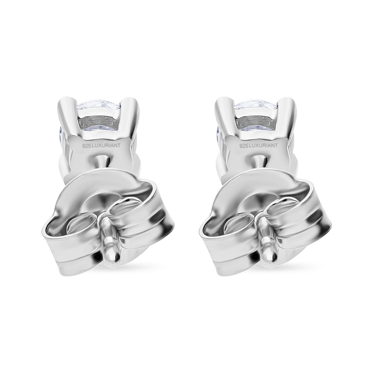 Luxuriant Lab Grown Diamond E-F VS 0.50 ctw Stud Earrings in Platinum Over Sterling Silver image number 4