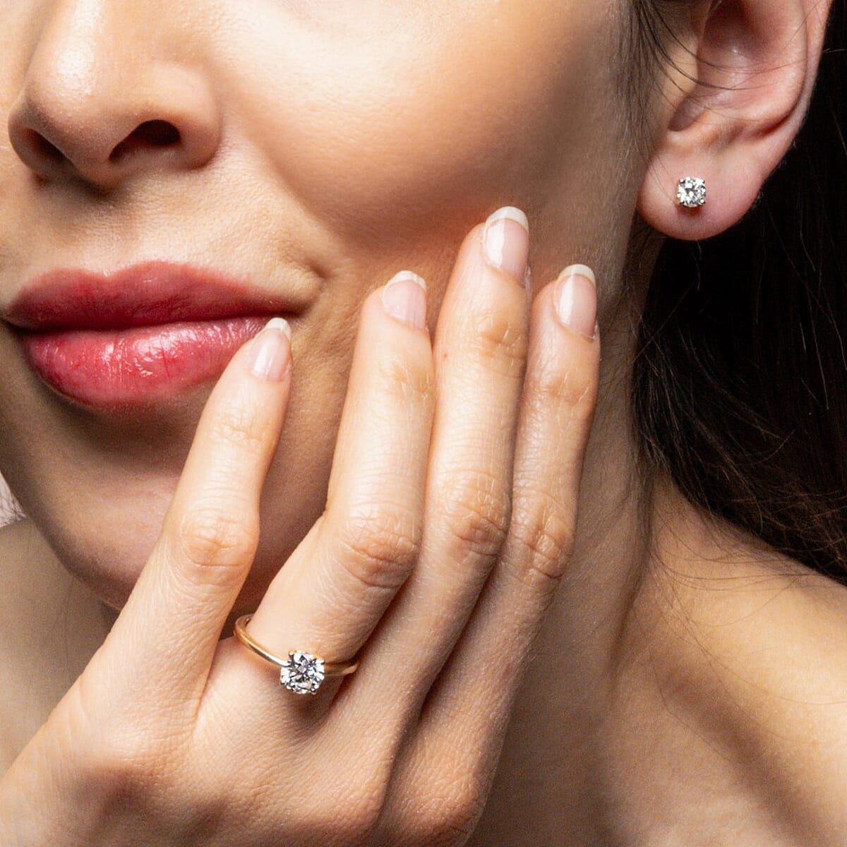  Luxuriant Lab Grown Diamond E-F VS 1.00 ctw Stud Earrings in 14K Yellow Gold image number 1