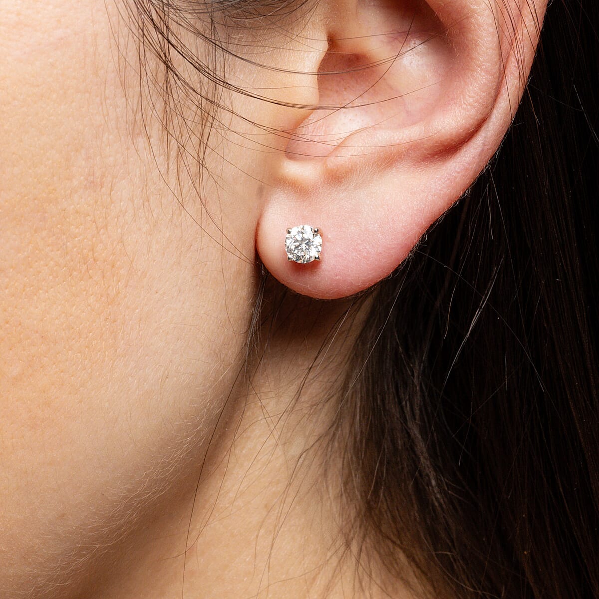  Luxuriant Lab Grown Diamond E-F VS 1.00 ctw Stud Earrings in 14K Yellow Gold image number 2