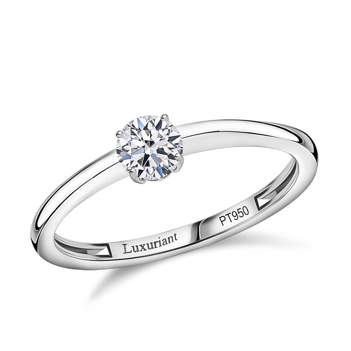 Luxuriant Lab Grown Diamond E-F VS 0.50 ctw Solitaire Ring in 950 Platinum (Size 10.0)