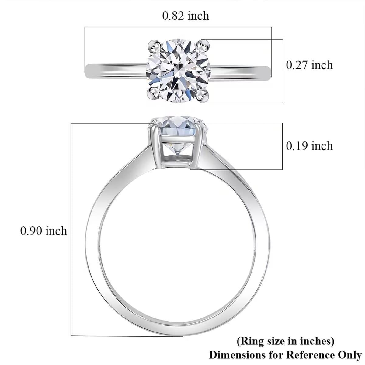 IGI Certified 950 Platinum Luxuriant Lab Grown Diamond (E-F, VS) Ring (Size 4.5) 1.00 ctw image number 9
