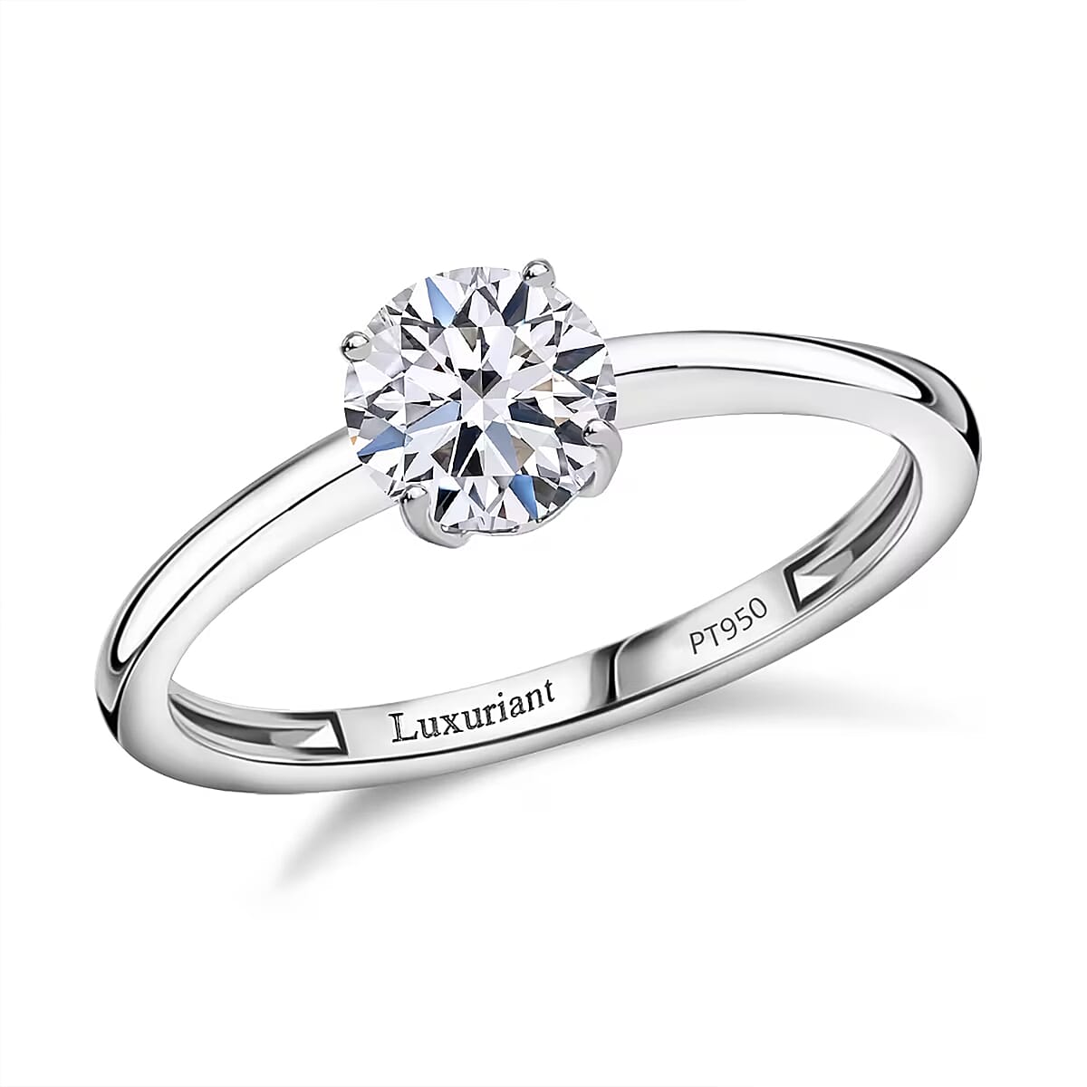 IGI Certified Luxuriant Lab Grown Diamond E-F VS 1.00 ctw Ring in 950 Platinum (Size 5.0) image number 0