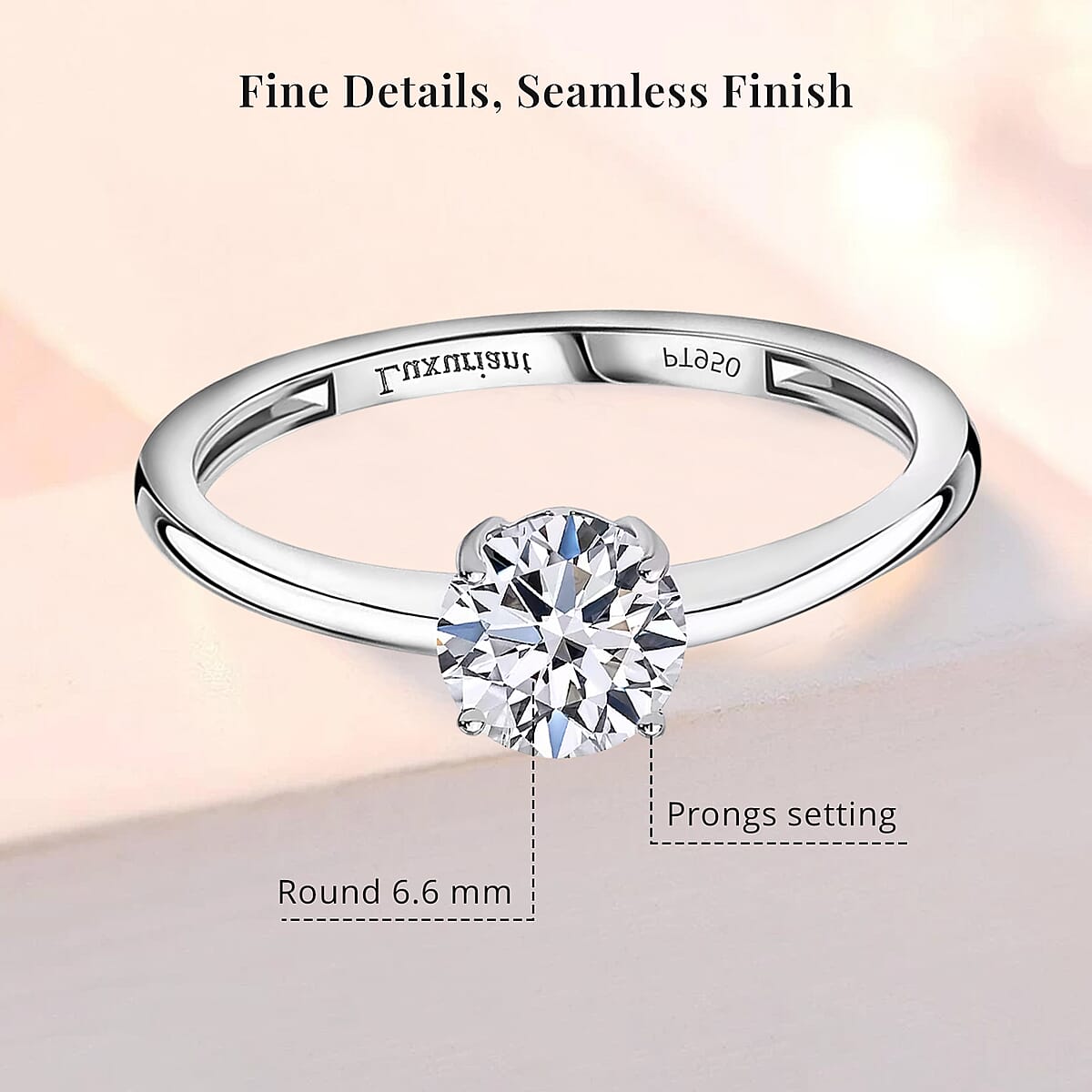 IGI Certified Luxuriant Lab Grown Diamond E-F VS 1.00 ctw Ring in 950 Platinum (Size 5.0) image number 5