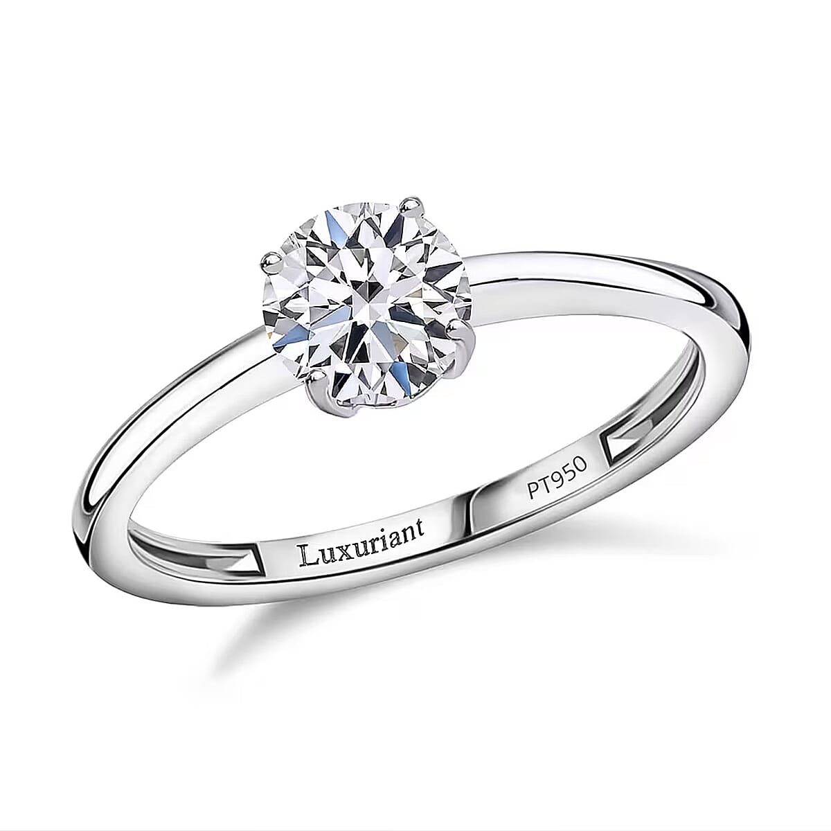 IGI Certified Luxuriant Lab Grown Diamond E-F VS 1.00 ctw Ring in 950 Platinum (Size 7.0) (Del. In 8-10 Days) image number 0
