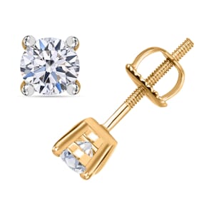 Luxuriant Lab Grown Diamond E-F VS 0.50 ctw Stud Earrings in 14K Yellow Gold
