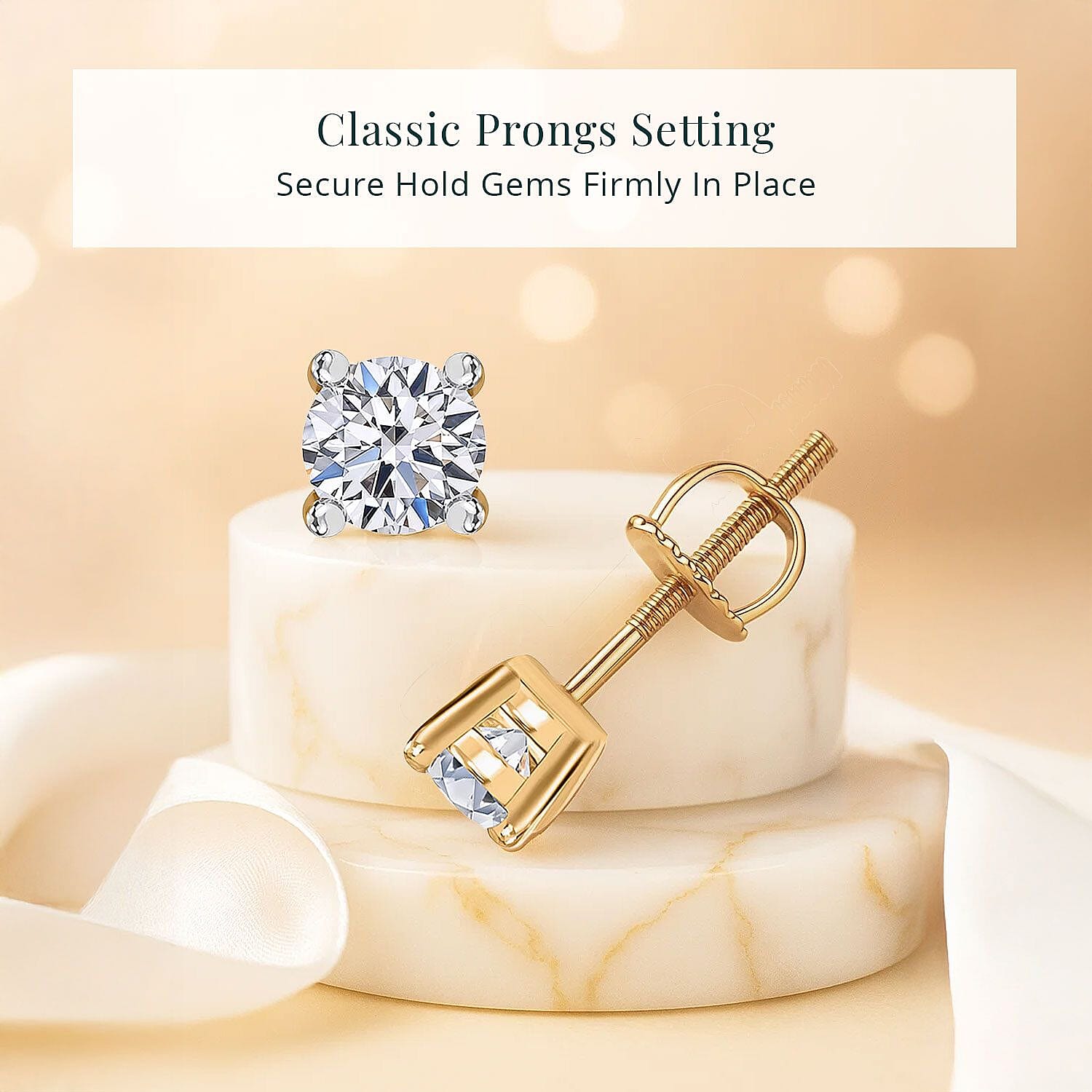 Luxuriant Lab Grown Diamond E-F VS 0.50 ctw Stud Earrings in 14K Yellow Gold