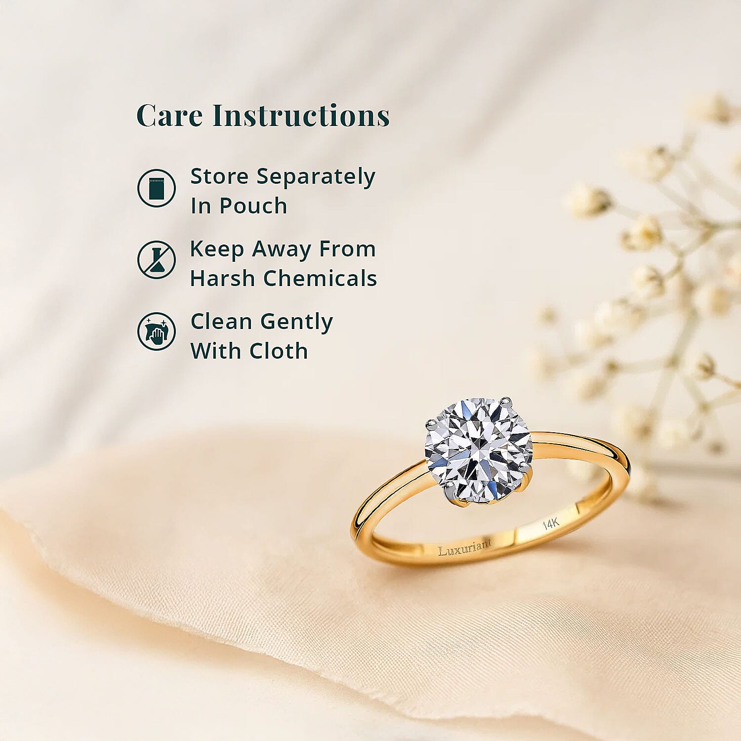 IGI Certified Luxuriant Lab Grown Diamond E-F VS 2.00 ctw Ring in 14K Yellow Gold (Size 6.0)