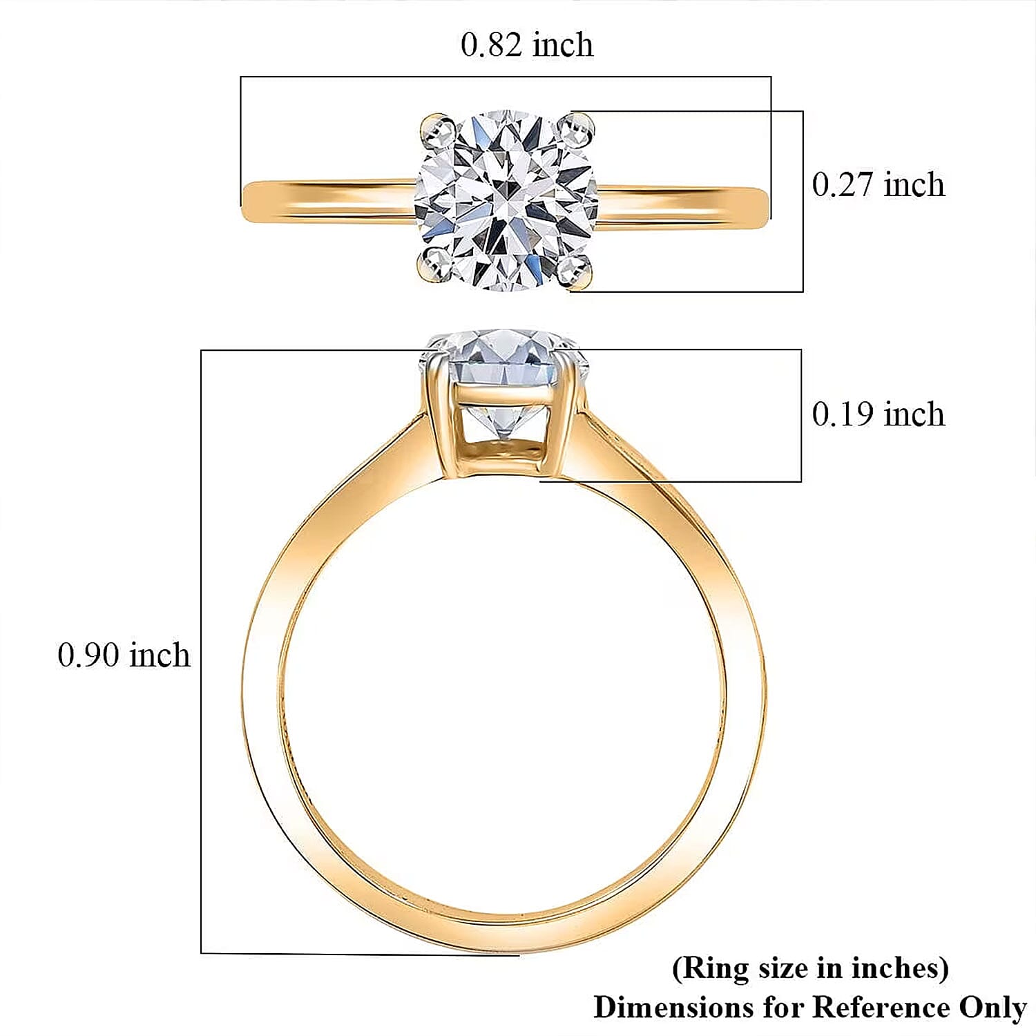 IGI Certified Luxuriant Lab Grown Diamond E-F VS 2.00 ctw Ring in 14K Yellow Gold (Size 6.0)