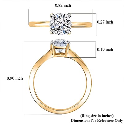 IGI Certified Luxuriant Lab Grown Diamond E-F VS 2.00 ctw Ring in 14K Yellow Gold (Size 6.0)