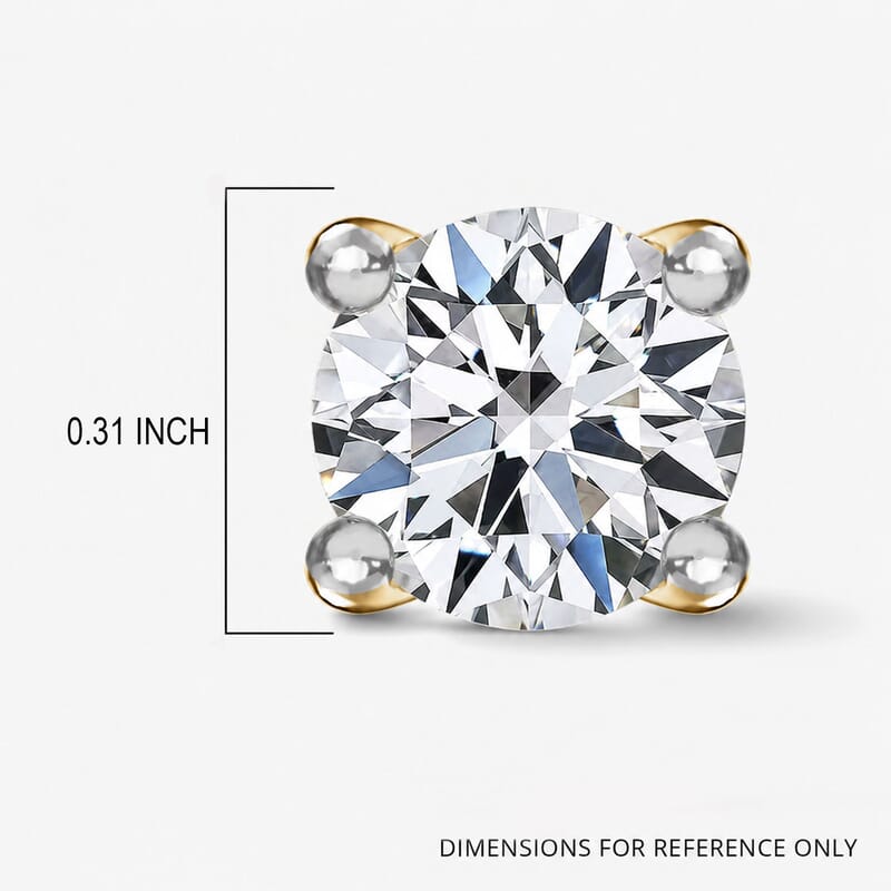 IGI Certified Luxuriant Lab Grown Diamond E-F VS 2.00 ctw Stud Earrings in 14K Yellow Gold