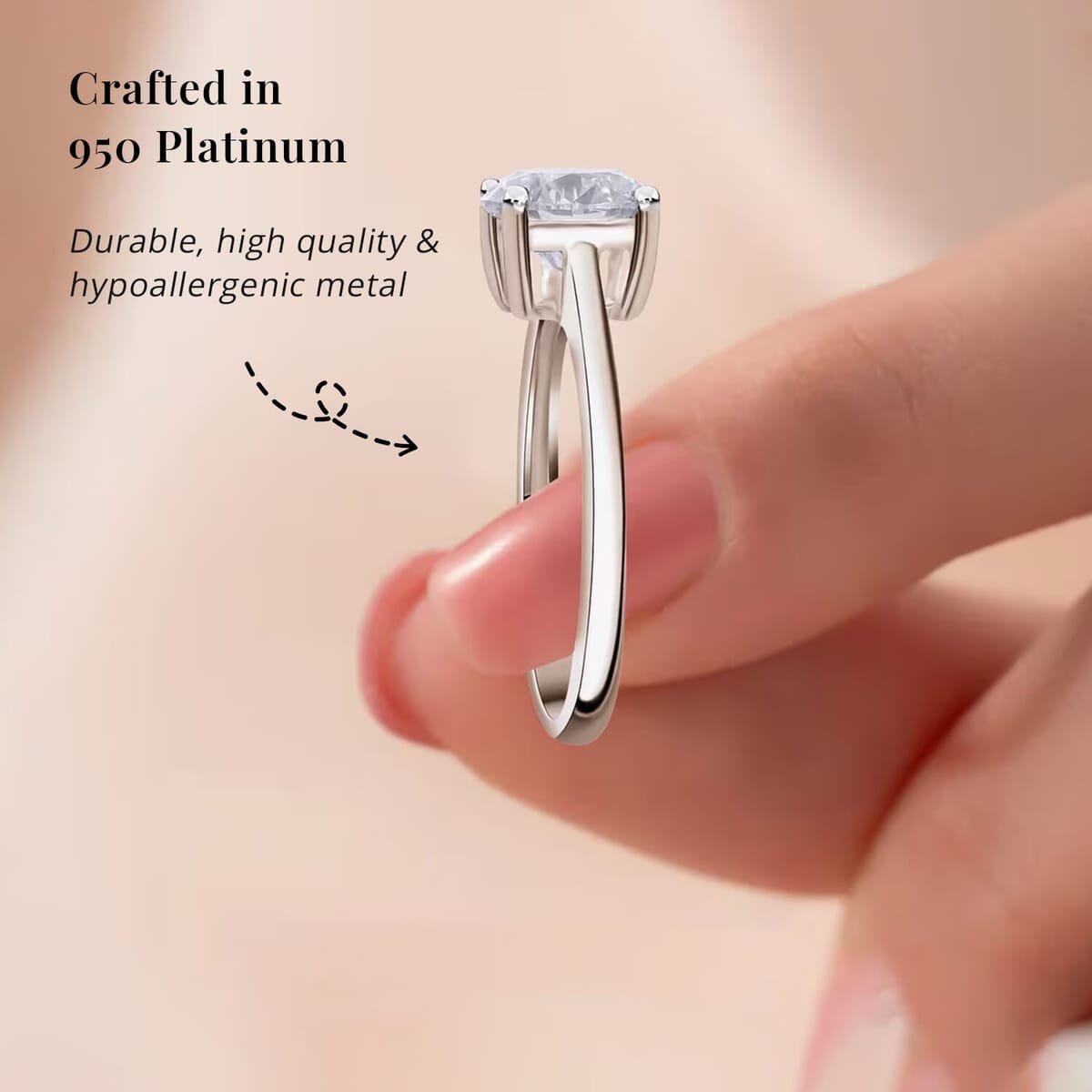 IGI Certified Luxuriant Lab Grown Diamond E-F VS 2.00 ctw Ring in 950 Platinum image number 4