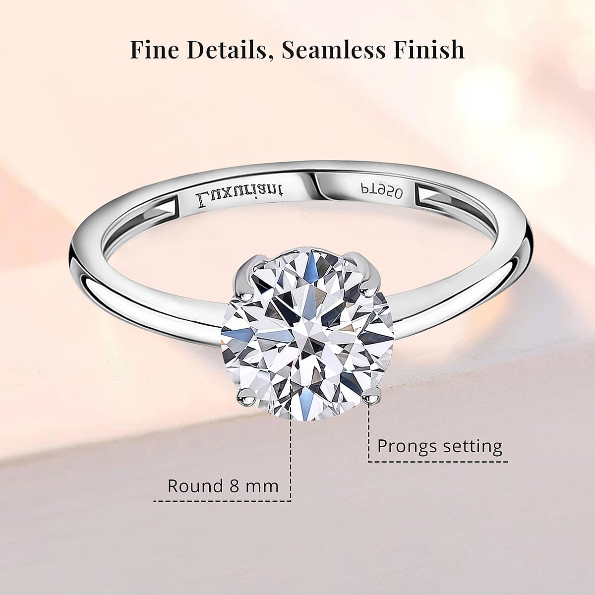 IGI Certified Luxuriant Lab Grown Diamond E-F VS 2.00 ctw Ring in 950 Platinum image number 5