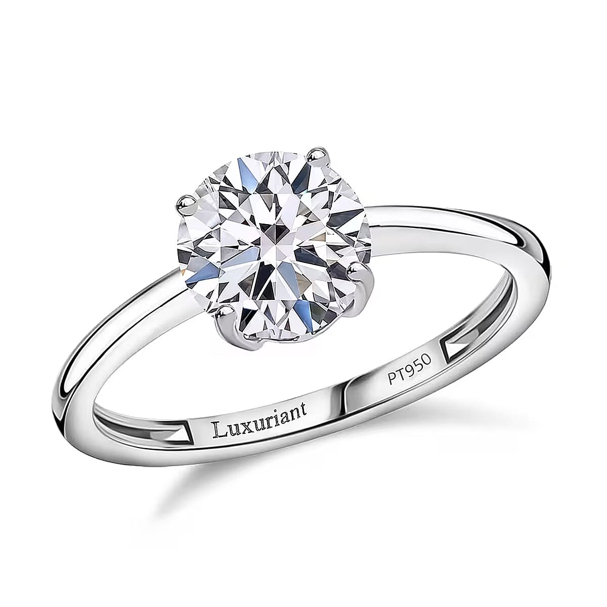 IGI Certified Luxuriant&nbsp;&nbsp;E-F, VS Lab Grown Diamond Ring in 950 Platinum 2.00 ctw (Size 9.0) (Del. In 8-10 Days) image number 0