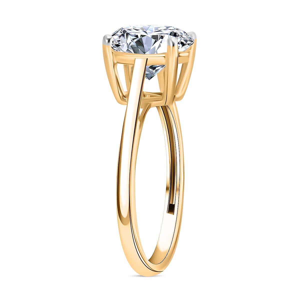 IGI Certified Luxuriant Lab Grown Diamond E-F VS 4.00 ctw Solitaire Ring in 14K Yellow Gold (Size 10.0)