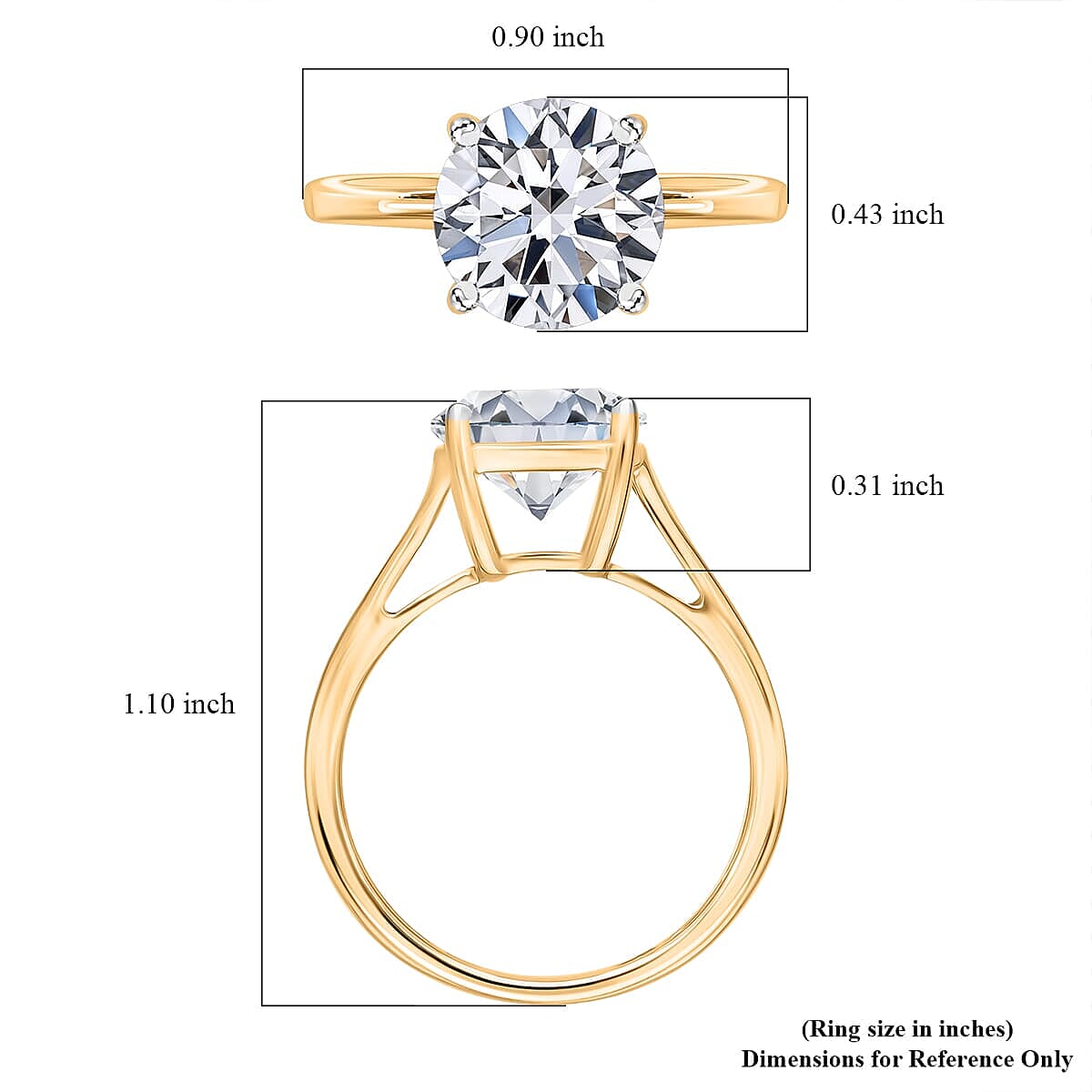 IGI Certified Luxuriant Lab Grown Diamond E-F VS 4.00 ctw Solitaire Ring in 14K Yellow Gold (Size 10.0)
