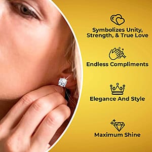 IGI Certified Luxuriant Lab Grown Diamond E-F VS 3.00 ctw Stud Earrings in 950 Platinum
