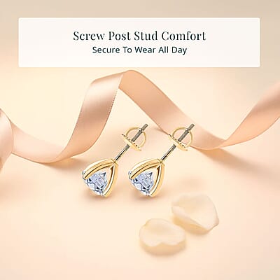 IGI Certified Luxuriant Lab Grown Diamond E-F VS 3.00 ctw Stud Earrings in 14K Yellow Gold