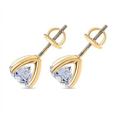 IGI Certified Luxuriant Lab Grown Diamond E-F VS 3.00 ctw Stud Earrings in 14K Yellow Gold