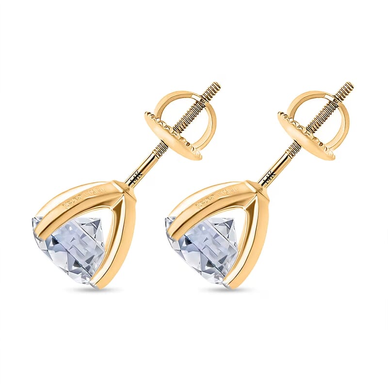 IGI Certified Luxuriant Lab Grown Diamond E-F VS 3.00 ctw Stud Earrings in 14K Yellow Gold