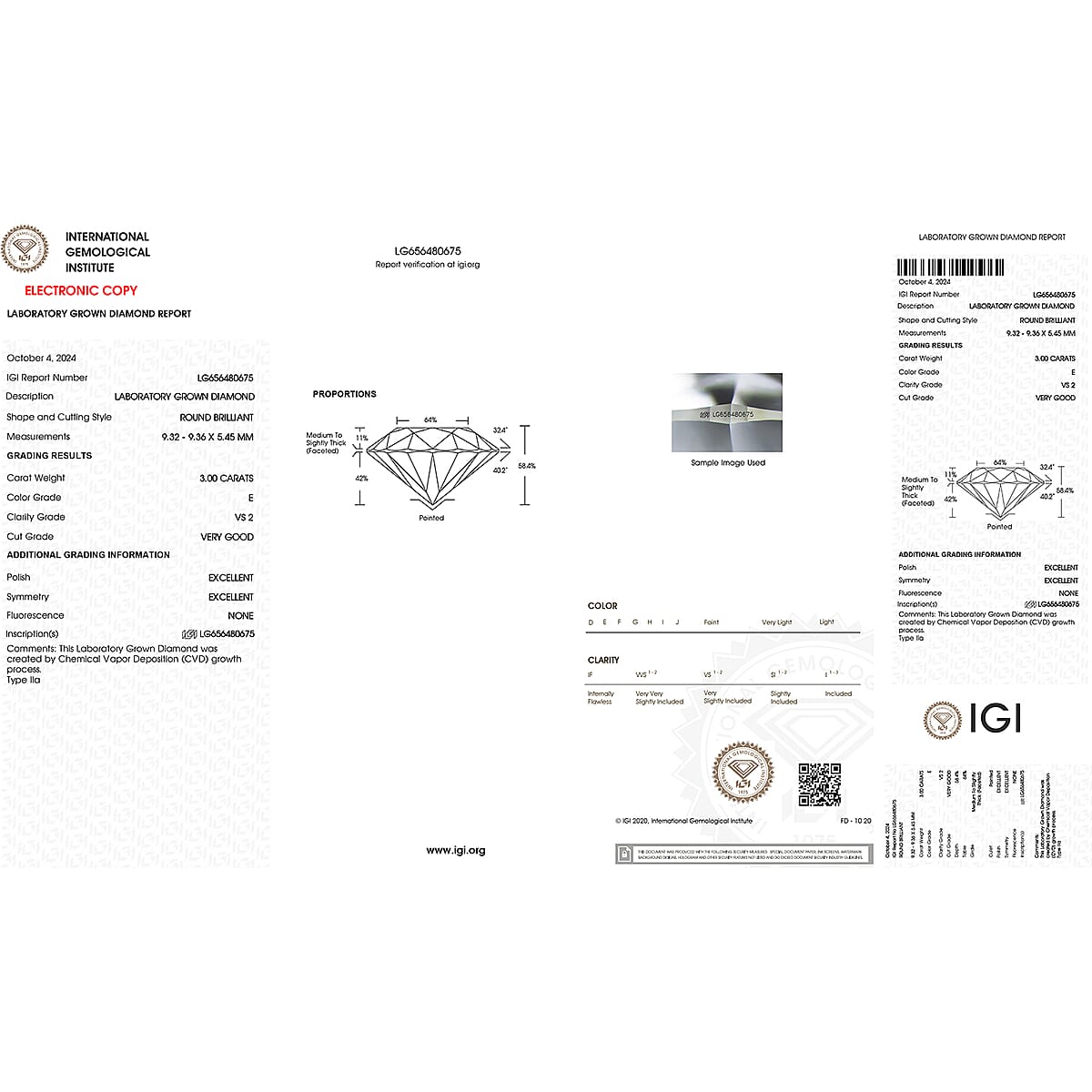IGI Certified Luxuriant Lab Grown Diamond 3.00 ctw Solitaire Ring in 950 Platinum (Size 5.0) image number 9