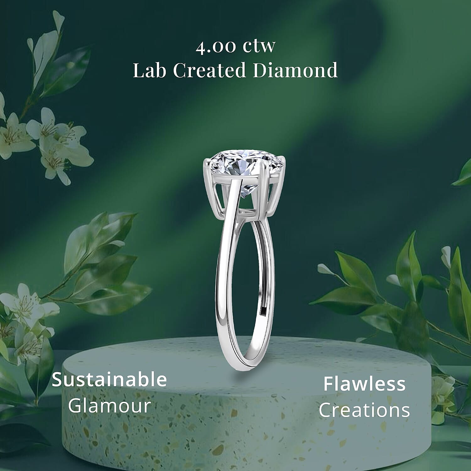 IGI Certified Luxuriant Lab Grown Diamond E-F VS 4.00 ctw Ring in 950 Platinum (Size 10.0) 4.51 Grams