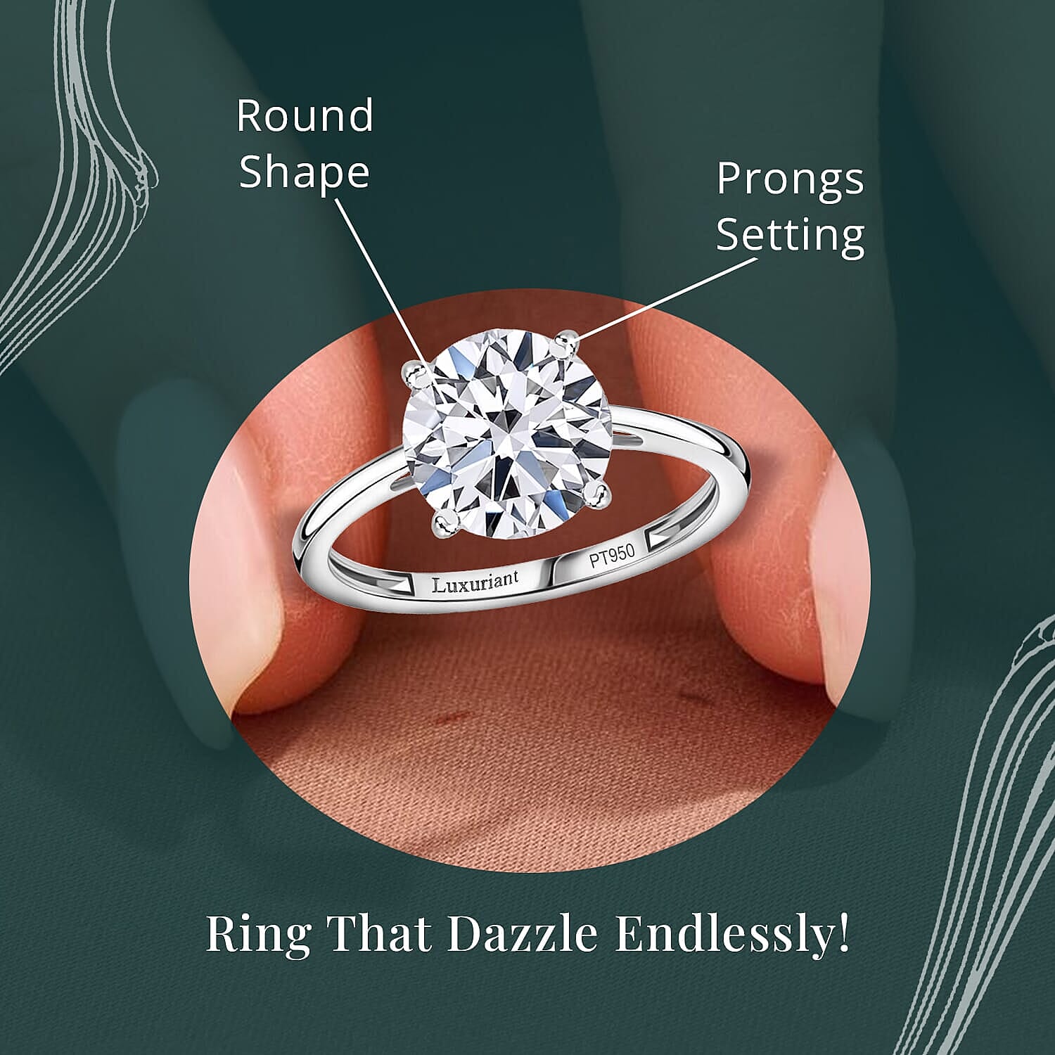IGI Certified Luxuriant Lab Grown Diamond E-F VS 4.00 ctw Ring in 950 Platinum (Size 10.0) 4.51 Grams