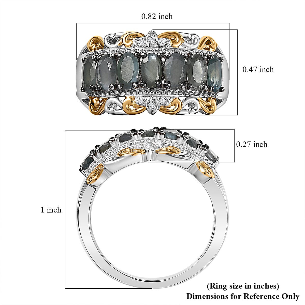 D'Joy Premium Narsipatnam Alexandrite and White Zircon 1.90 ctw Rococo Filigree Ring in 18K Vermeil YG and Rhodium Over Sterling Silver (Size 7.0) image number 5