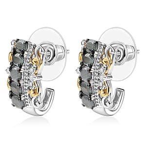 D'Joy Premium Narsipatnam Alexandrite and White Zircon 1.85 ctw Rococo Filigree Earrings in 18K Vermeil YG and Rhodium Over Sterling Silver