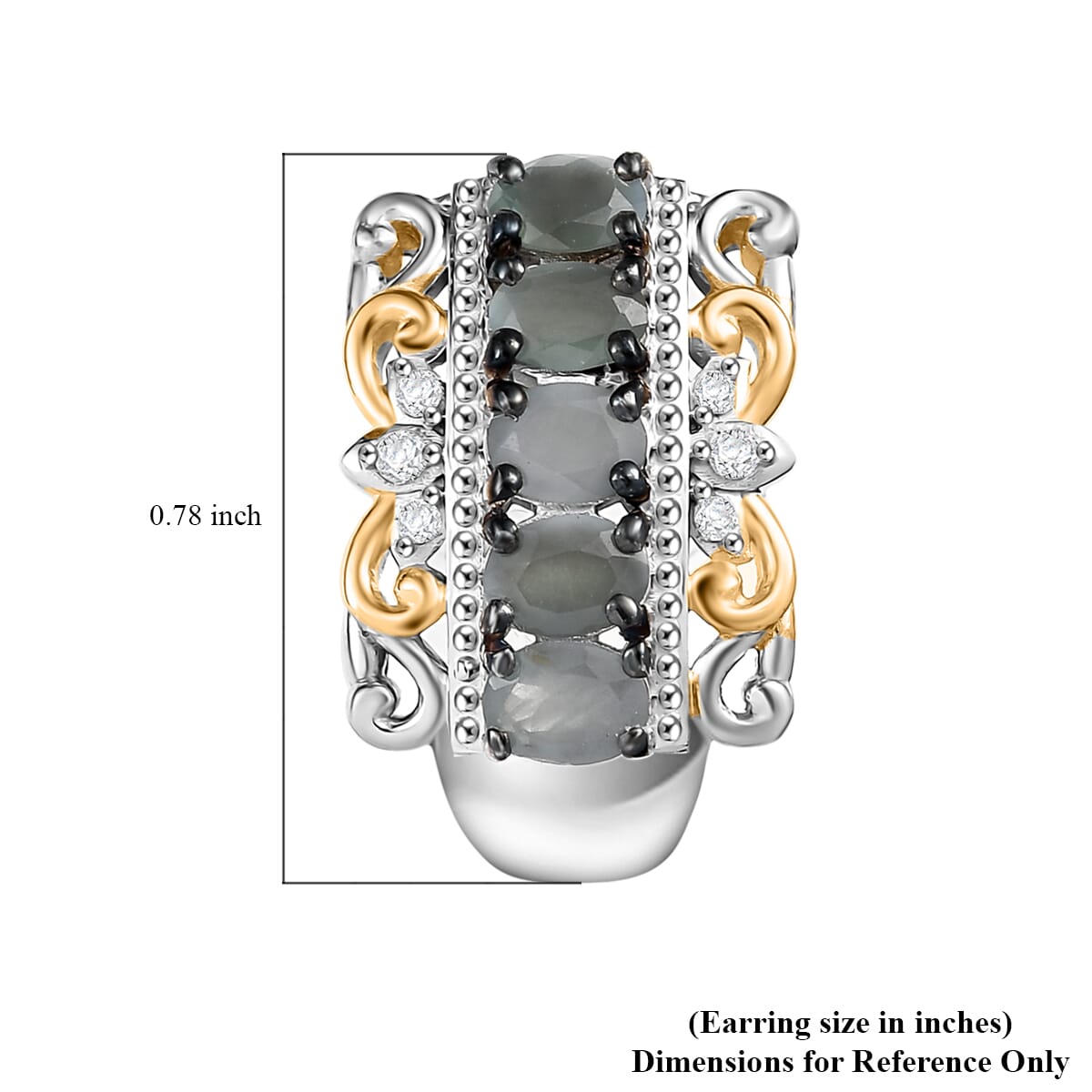 D'Joy Premium Narsipatnam Alexandrite and White Zircon 1.85 ctw Hoop Earrings in 18K Vermeil YG and Rhodium Over Sterling Silver image number 6