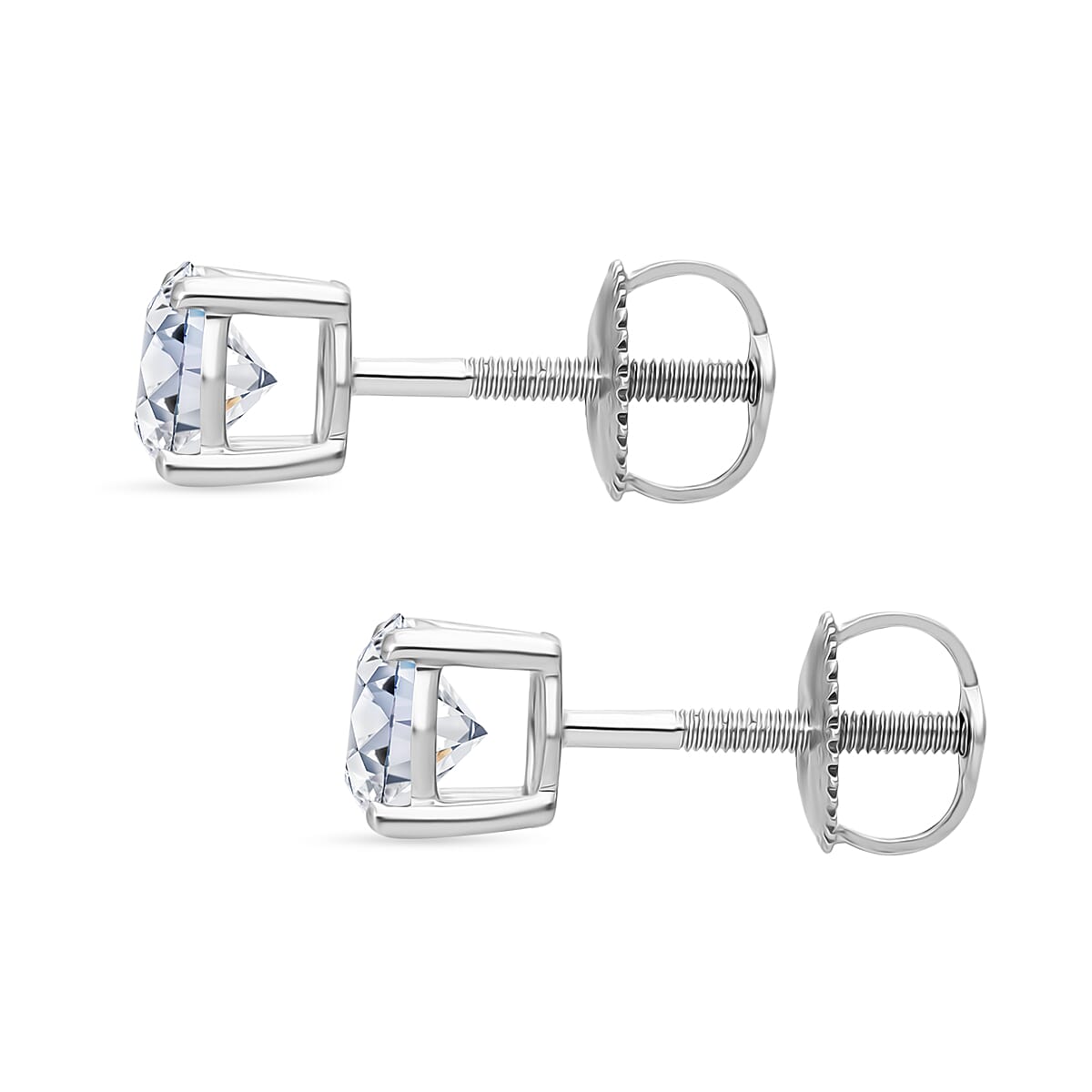 IGI certified Luxuriant Lab Grown Diamond E-F VS 1.50 ctw Stud Earrings in 950 Platinum