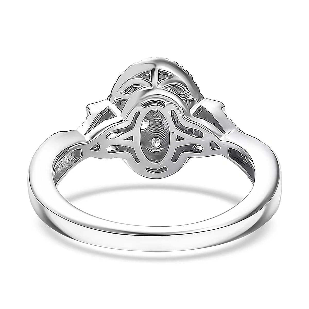 Luxuriant Lab Grown Diamond G-H SI 0.50 ctw Celestial Bloom Ring in Rhodium Over Sterling Silver (Size 5.0)  image number 7