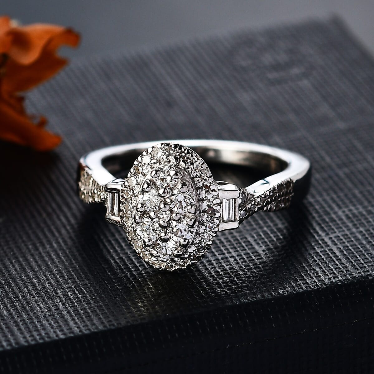 Luxuriant Lab Grown Diamond G-H SI 0.50 ctw Celestial Bloom Ring in Rhodium Over Sterling Silver (Size 6.0)  image number 1