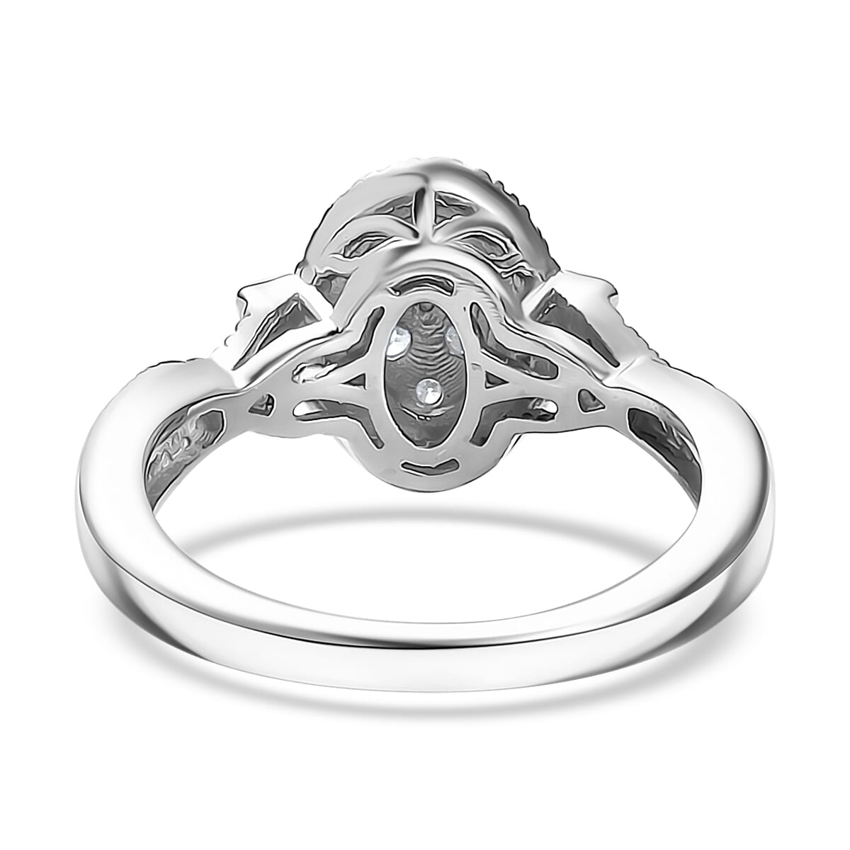 Luxuriant Lab Grown Diamond G-H SI 0.50 ctw Celestial Bloom Ring in Rhodium Over Sterling Silver (Size 6.0)  image number 4