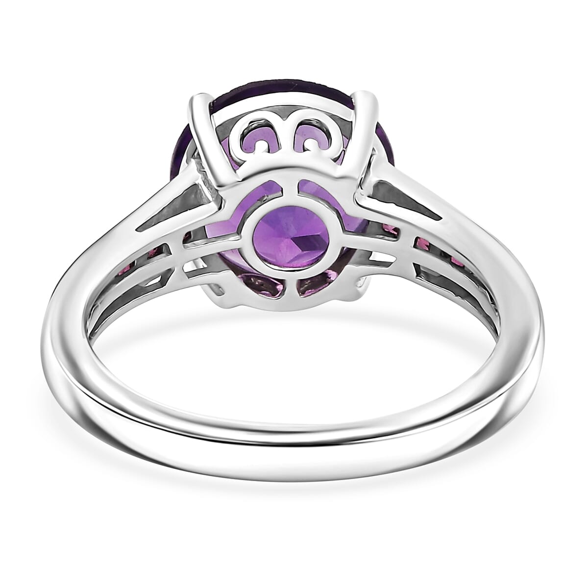 D'Joy African Amethyst and Orissa Rhodolite Garnet 4.40 ctw Ring in Rhodium Over Sterling Silver (Size 10.0) image number 4