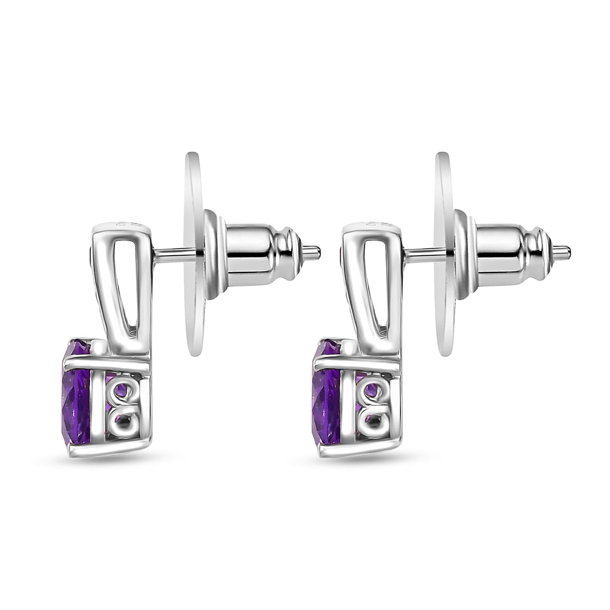 D'Joy African Amethyst and Orissa Rhodolite Garnet 2.80 ctw Earrings in Rhodium Over Sterling Silver image number 3