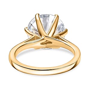 Moissanite 5.21 ctw Ring in Sterling Silver (Size 5.5)