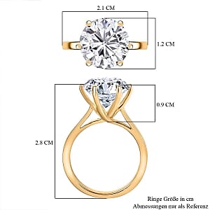 Moissanite 5.21 ctw Ring in Sterling Silver (Size 5.5)