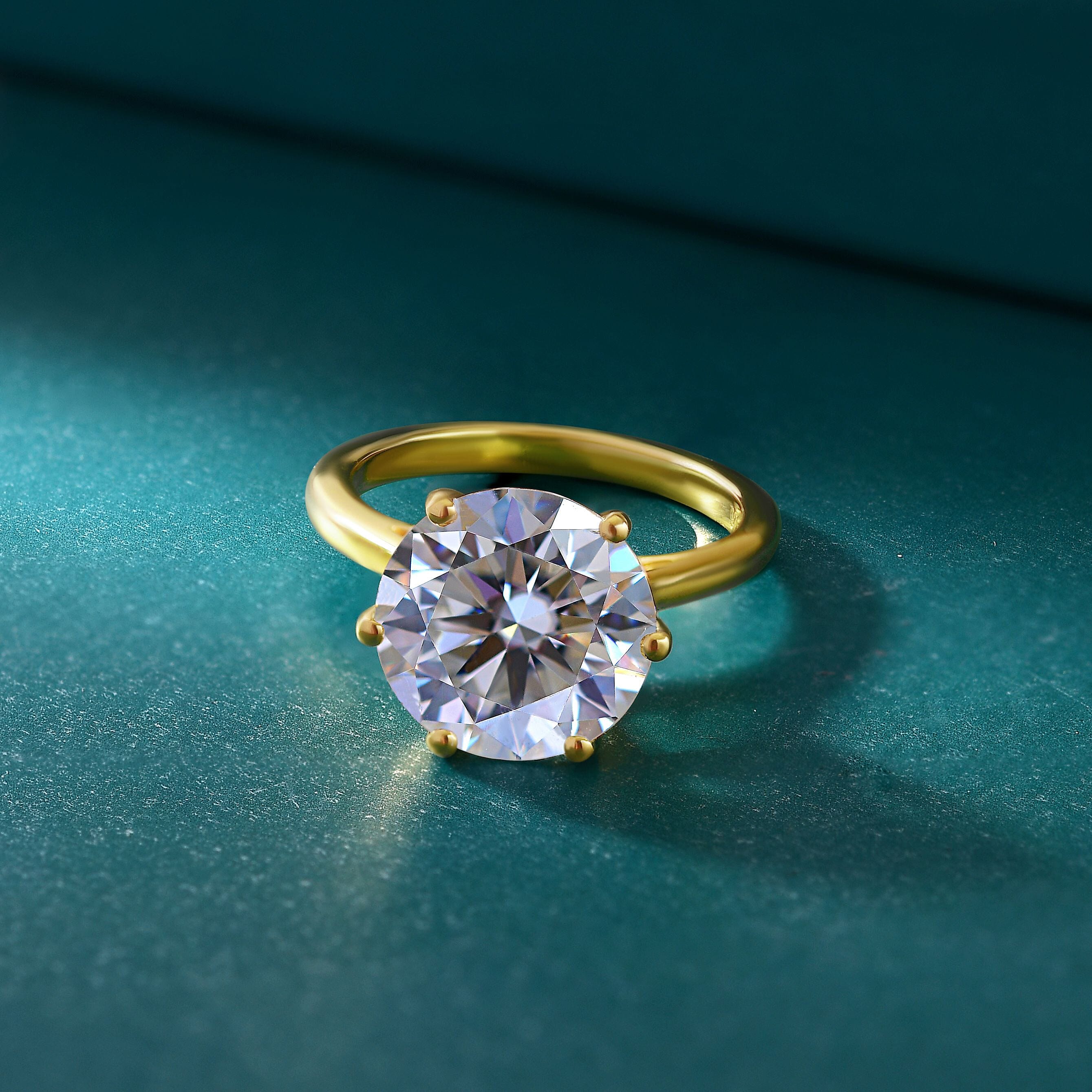 Moissanite 4.67 ctw Solitaire Ring in Sterling Silver (Size 11.5)