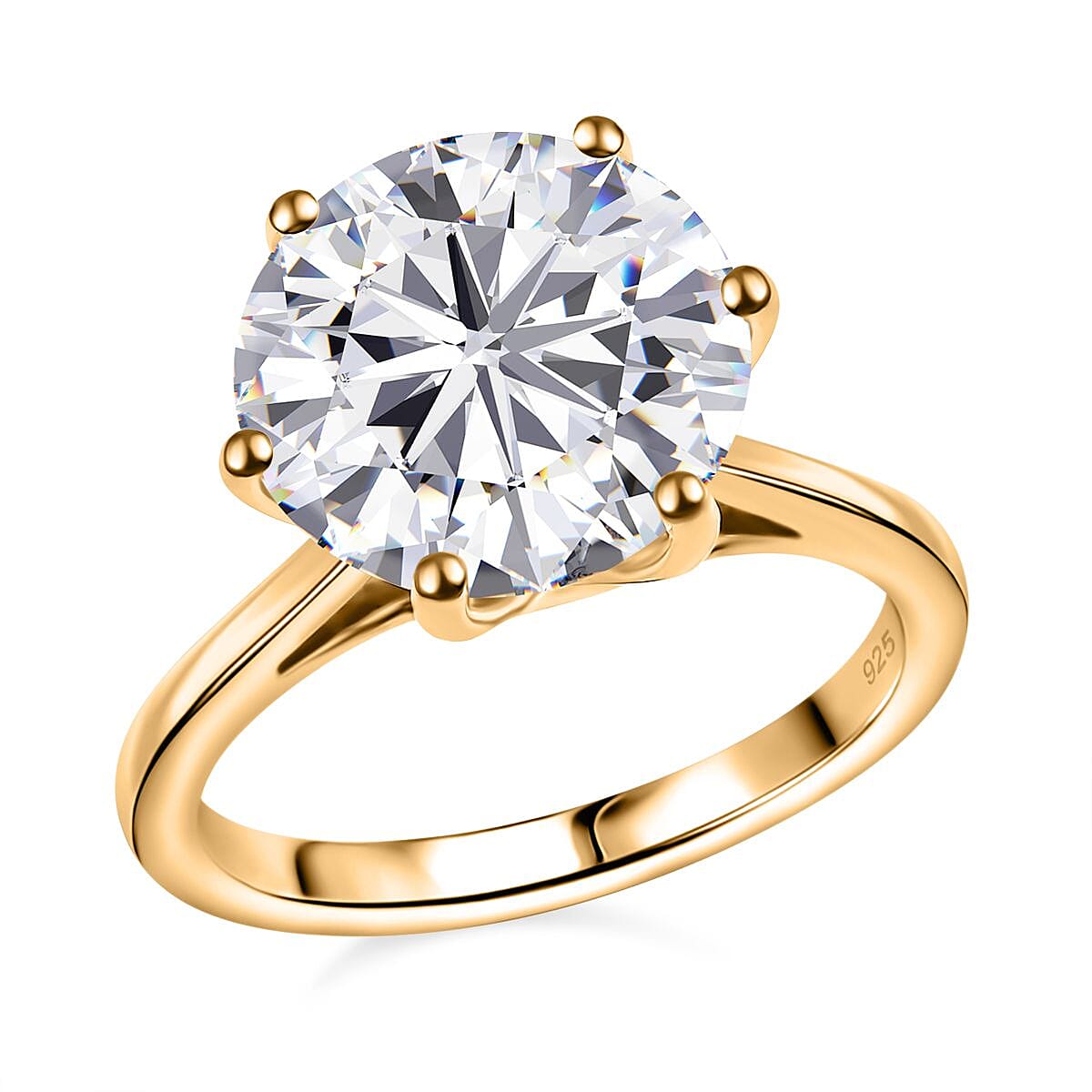 Moissanite 4.67 ctw Solitaire Ring in Sterling Silver (Size 11.5)