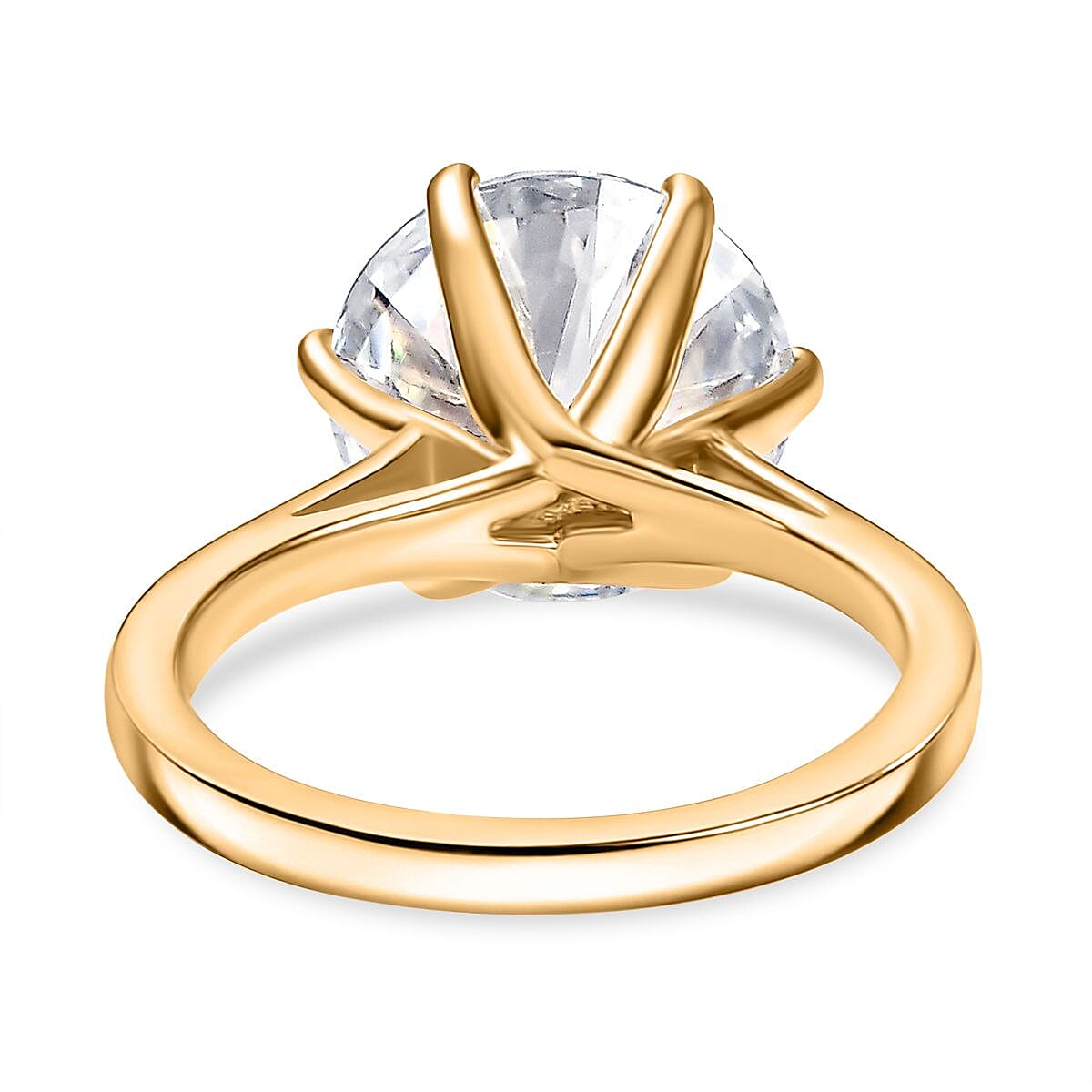 Moissanite 4.67 ctw Solitaire Ring in Sterling Silver (Size 11.5)