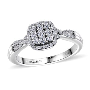 Luxuriant Lab Grown Diamond G-H SI 0.40 ctw Eternal Glow Ring in Rhodium Over Sterling Silver (Size 10.0)