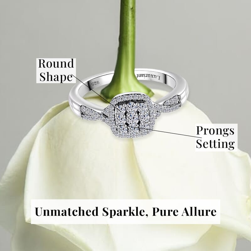 Luxuriant Lab Grown Diamond G-H SI 0.40 ctw Eternal Glow Ring in Rhodium Over Sterling Silver (Size 10.0)