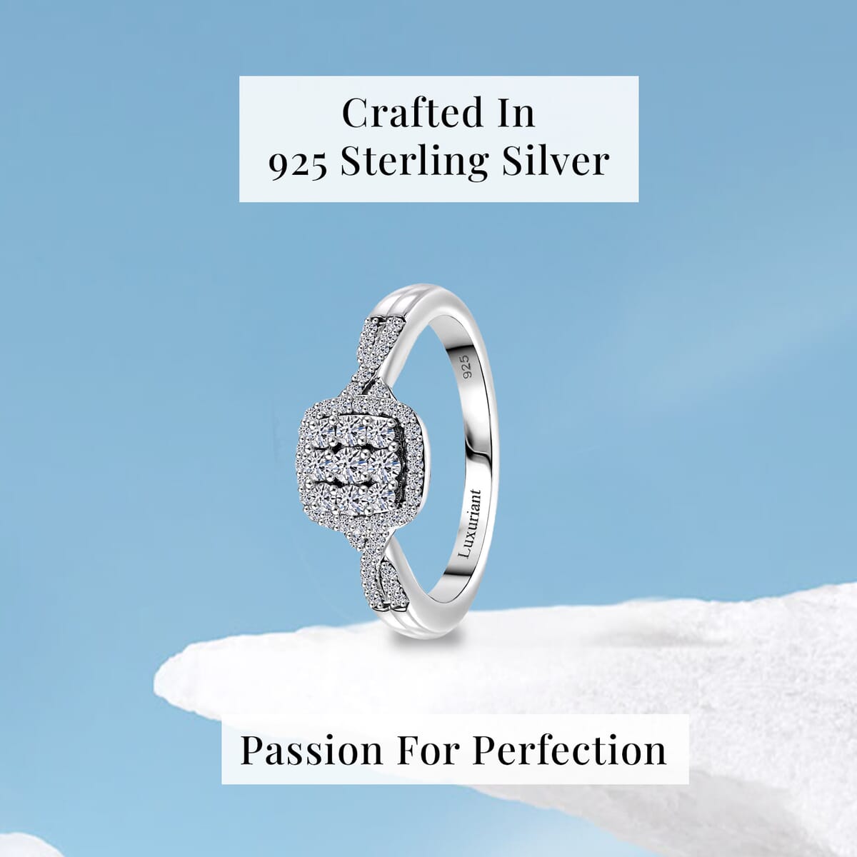 Luxuriant Lab Grown Diamond G-H SI 0.40 ctw Eternal Glow Ring in Rhodium Over Sterling Silver (Size 7.0) image number 2
