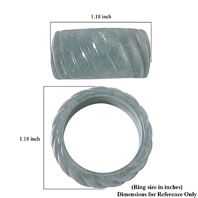 Natural Olmec Jadeite 44.00 ctw Carved Verdant Flow Band Ring (Size 10.0)