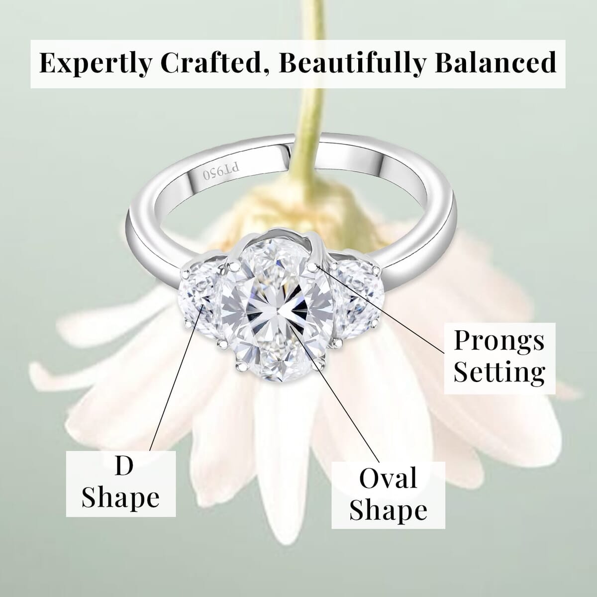 950 Platinum Luxuriant Lab Grown Diamond (E-F, VS) Ring (Size 6.0) 2.10 ctw image number 5