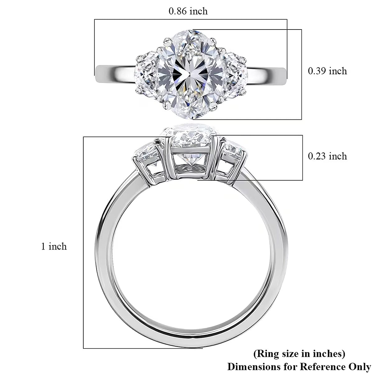 IGI Certified Luxuriant Lab Grown Diamond E-F, VS 2.10 ctw Eternal Trilogy Ring in 950 Platinum (Size 7.5) image number 7