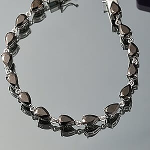 EverTrue Elite Shungite 8.15 ctw Teardrop Elegance Bracelet in Platinum Over Copper (7.25 In)