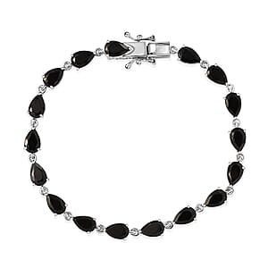 EverTrue Elite Shungite 9.20 ctw Teardrop Elegance Bracelet in Platinum Over Copper (8.00 In)